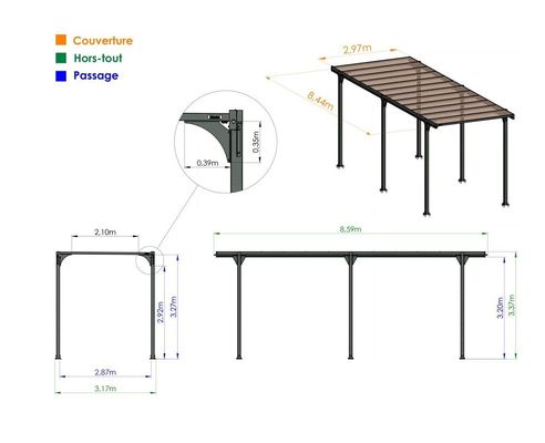 carport camping-car dimensions
